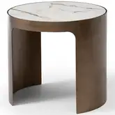 Monolith End Table in Ceramic & Brushed Bronze
